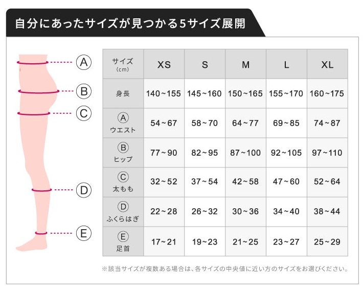 ベルスキニー　公式サイト　サイズ表